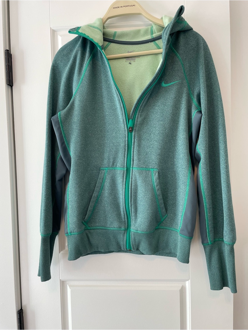 Nike Women's Teal Zip-Up Hoodie Jacket with Mint Lining